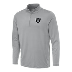 Las Vegas Raiders Antigua Reprocess Quarter-Zip Top Gray - NFL