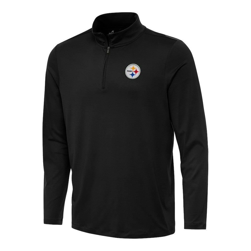 Pittsburgh Steelers Antigua Reprocess Quarter-Zip Top Black - NFL