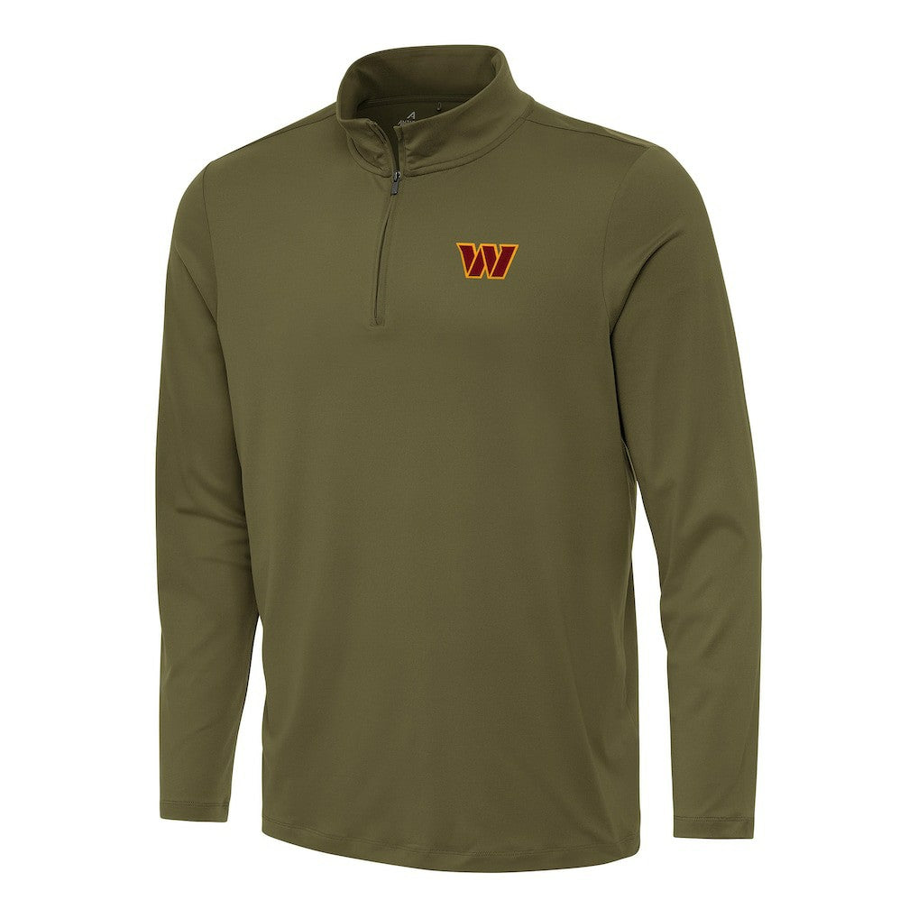 Washington Commanders Antigua Reprocess Quarter-Zip Top Olive - NFL