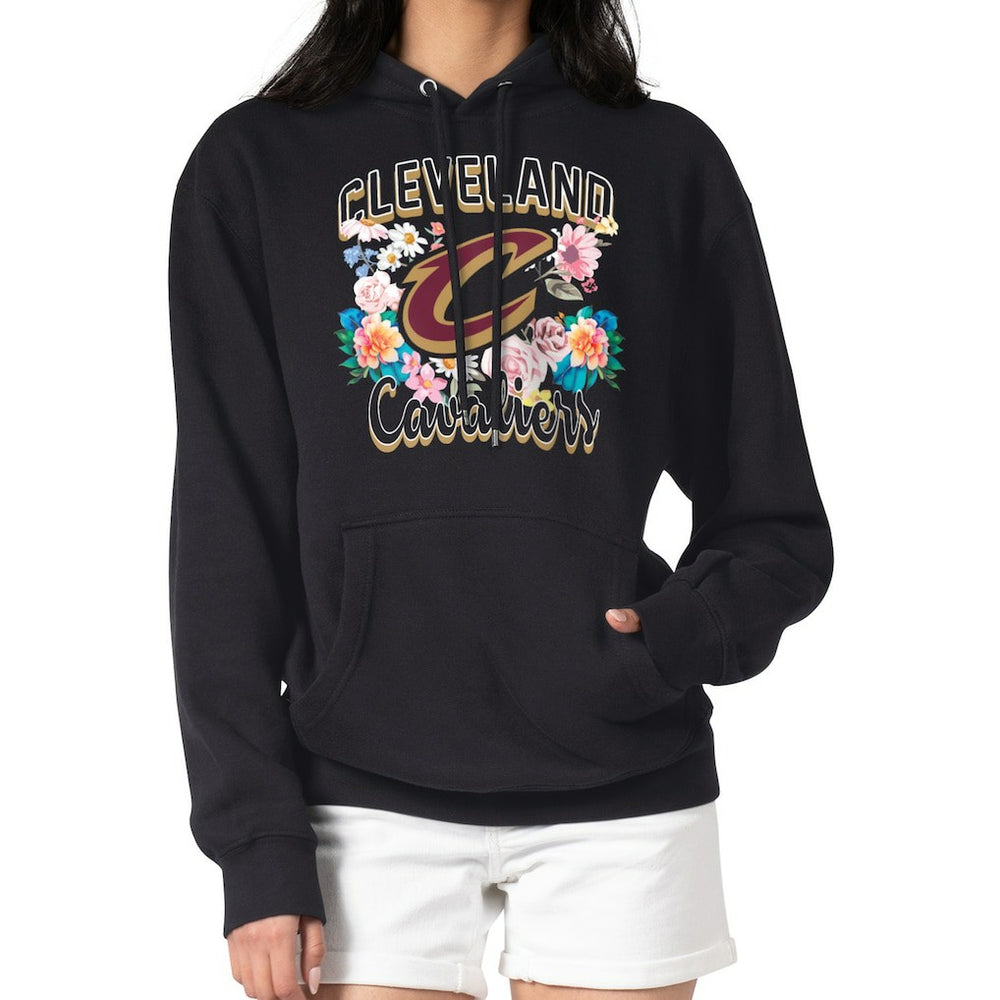 NBA - Cleveland Cavaliers G-III 4Her by Carl Banks Women's Flowers Team Logo Graphic Fleece Pullover Hoodie - Black