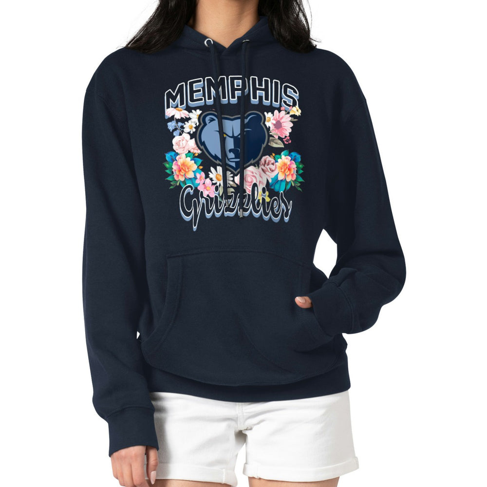 NBA - Memphis Grizzlies G-III 4Her by Carl Banks Women's Flowers Team Logo Graphic Fleece Pullover Hoodie - Navy