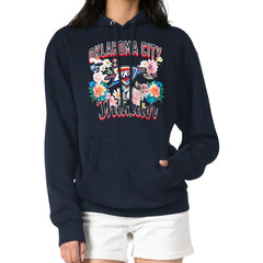 NBA - Oklahoma City Thunder G-III 4Her by Carl Banks Women's Flowers Team Logo Graphic Fleece Pullover Hoodie - Navy