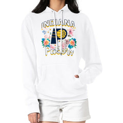 NBA - Indiana Pacers G-III 4Her by Carl Banks Women's Flowers Team Logo Graphic Fleece Pullover Hoodie - White