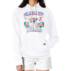 NBA - Oklahoma City Thunder G-III 4Her by Carl Banks Women's Flowers Team Logo Graphic Fleece Pullover Hoodie - White