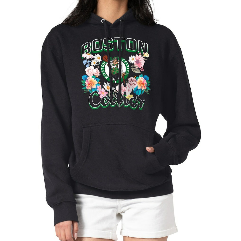 NBA - Boston Celtics G-III 4Her by Carl Banks Women's Flowers Team Logo Graphic Fleece Pullover Hoodie - Black