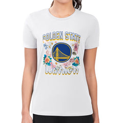 NBA - Golden State Warriors G-III 4Her by Carl Banks Women's Super-Slim Fit Lightweight Flowers Team Logo Graphic T-Shirt - White