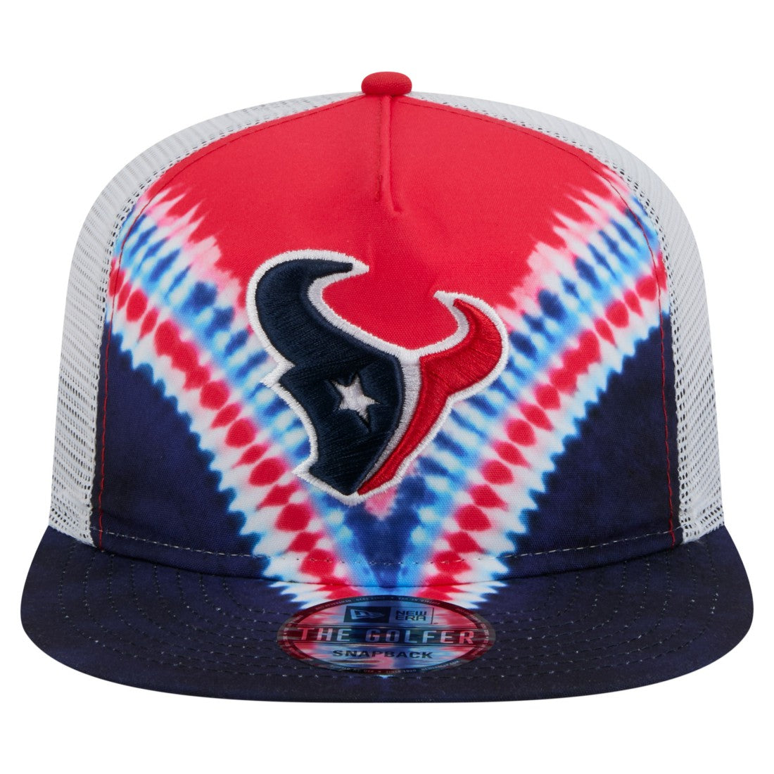 Houston Texans New Era Throwback Dye Golfer Snapback Hat Red/Navy - NFL