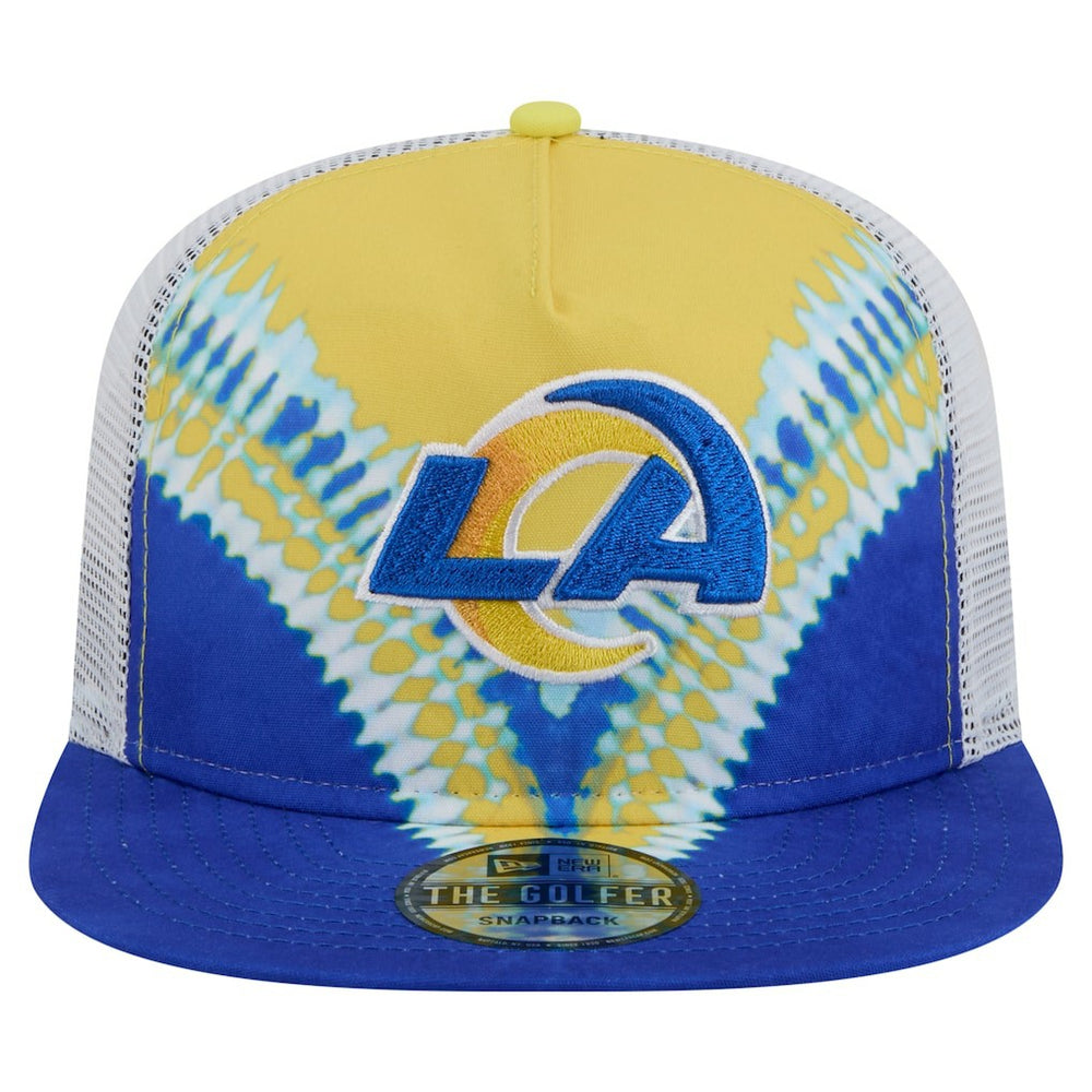 Los Angeles Rams New Era Throwback Dye Golfer Snapback Hat Gold/Royal - NFL