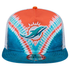 Miami Dolphins New Era Throwback Dye Golfer Snapback Hat Orange/Aqua - NFL