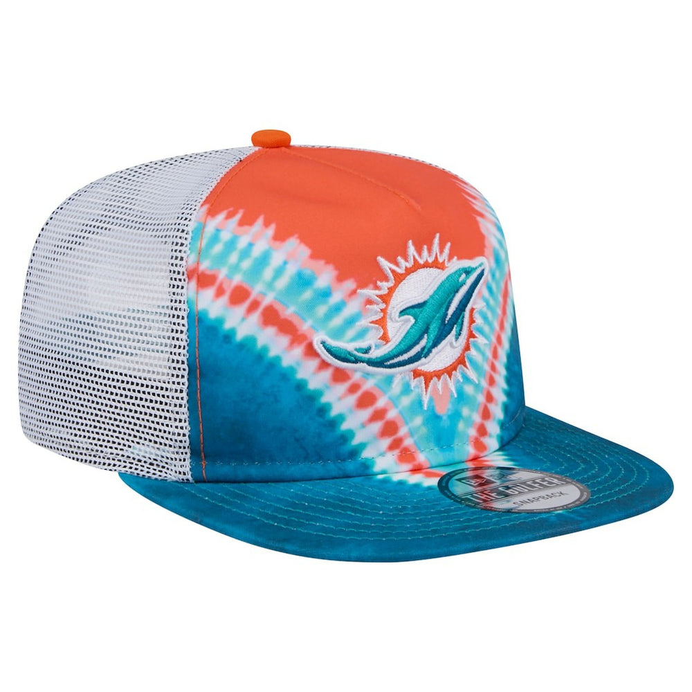 Miami Dolphins New Era Throwback Dye Golfer Snapback Hat Orange/Aqua - NFL