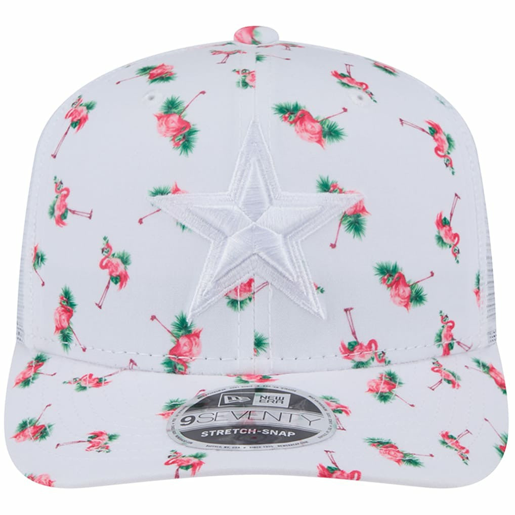 Dallas Cowboys New Era Adventure Flamingo Pattern 9SEVENTY Stretch-Snap Hat White - NFL