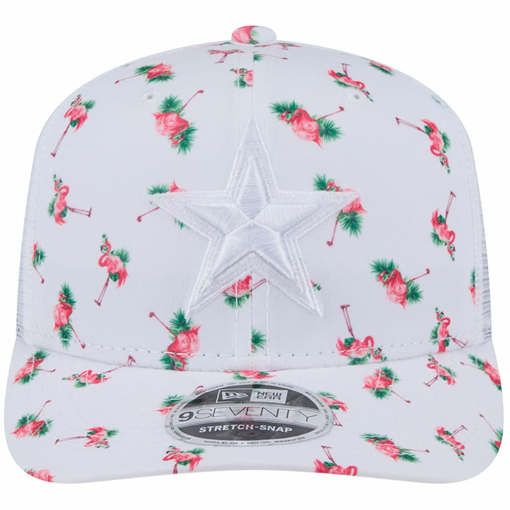 Dallas Cowboys New Era Adventure Flamingo Pattern 9SEVENTY Stretch-Snap Hat White - NFL