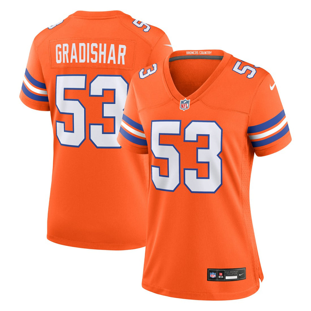 Randy Gradishar Denver Broncos Women's Mile High Collection 1977 Throwback Retired Player Game Jersey Orange - Nike