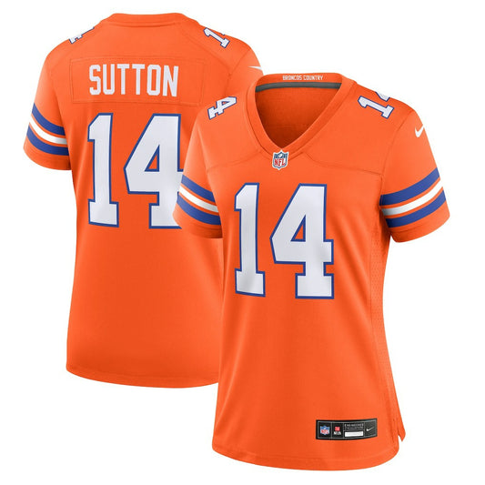 Courtland Sutton Denver Broncos Women's Mile High Collection 1977 Throwback Player Game Jersey - Orange | NFL Jerseys
