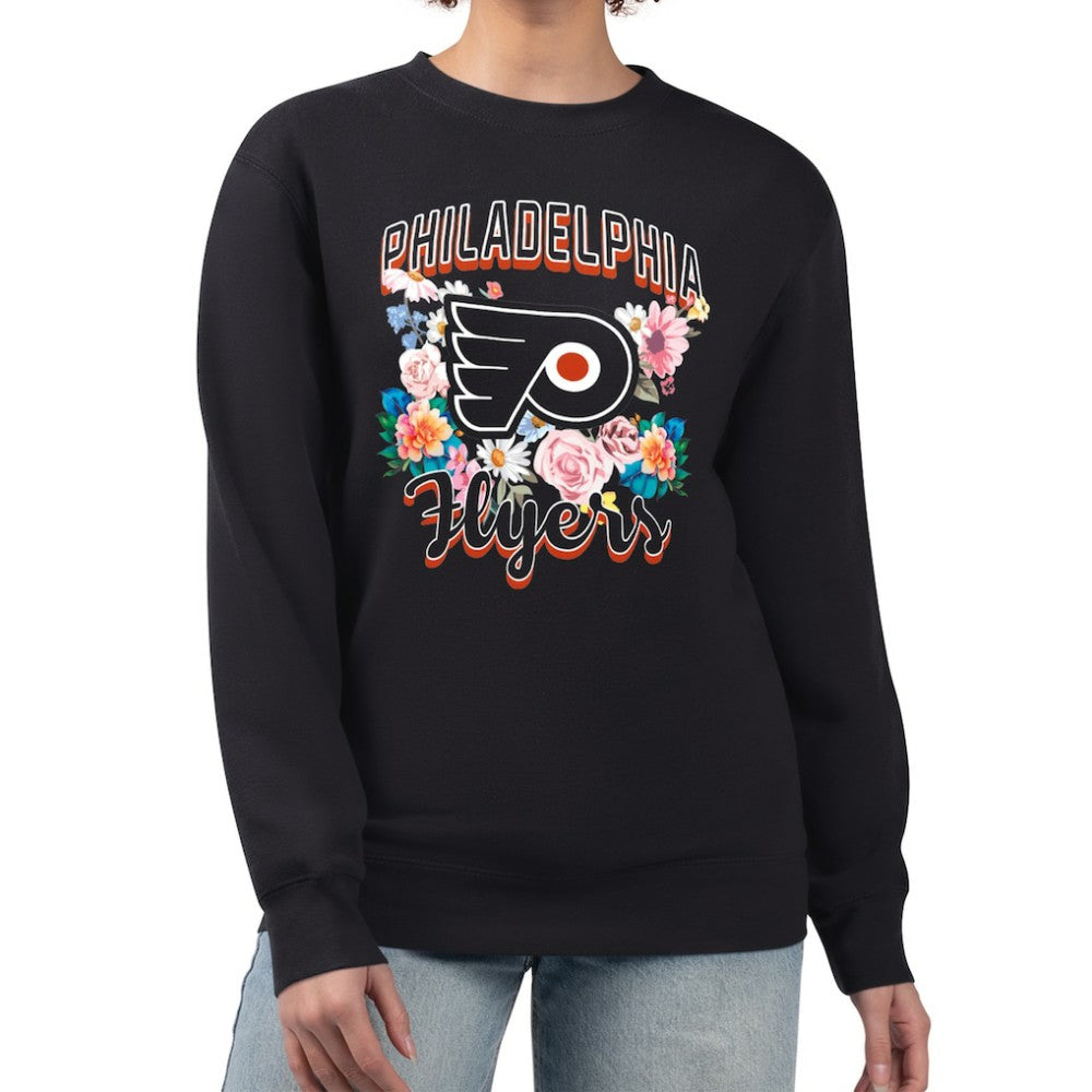 Philadelphia Flyers - G-III 4Her by Carl Banks Women's Flower Logo Pullover Sweatshirt Black