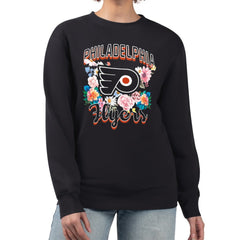 Philadelphia Flyers - G-III 4Her by Carl Banks Women's Flower Logo Pullover Sweatshirt Black