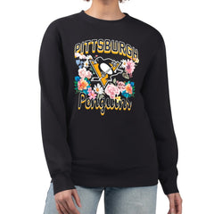 Pittsburgh Penguins G-III 4Her by Carl Banks Women's Flower Logo Pullover Sweatshirt Black