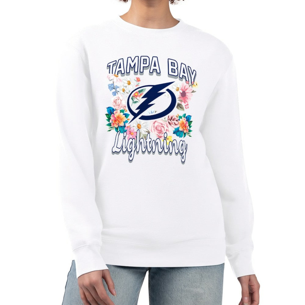 Tampa Bay Lightning - G-III 4Her by Carl Banks Women's Flower Logo Pullover Sweatshirt White