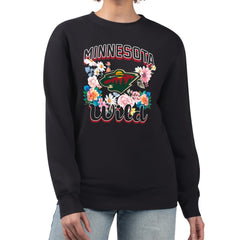 Minnesota Wild - G-III 4Her by Carl Banks Women's Flower Logo Pullover Sweatshirt Black