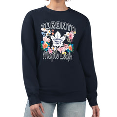 Toronto Maple Leafs - G-III 4Her by Carl Banks Women's Flower Logo Pullover Sweatshirt Navy