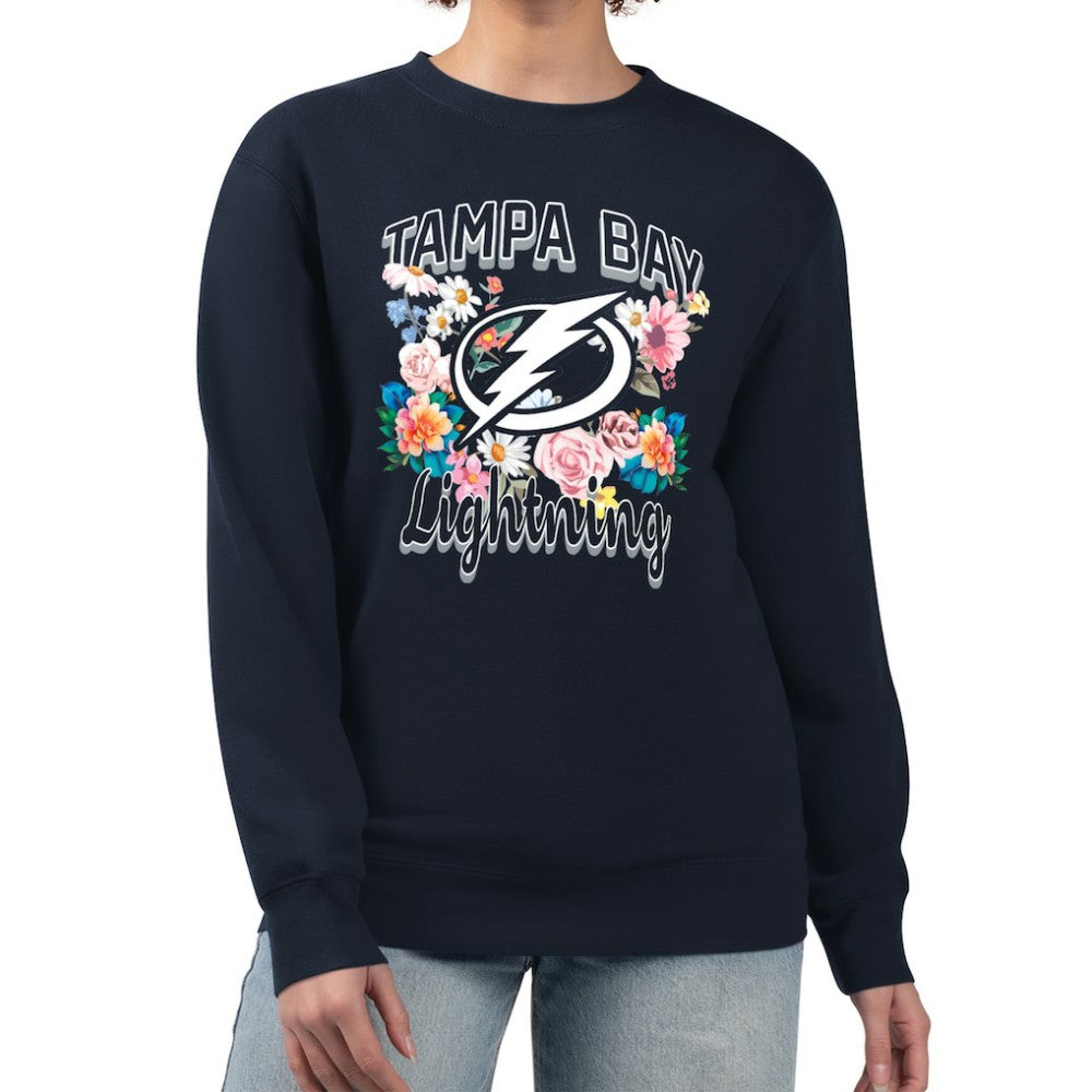 Tampa Bay Lightning - G-III 4Her by Carl Banks Women's Flower Logo Pullover Sweatshirt Navy
