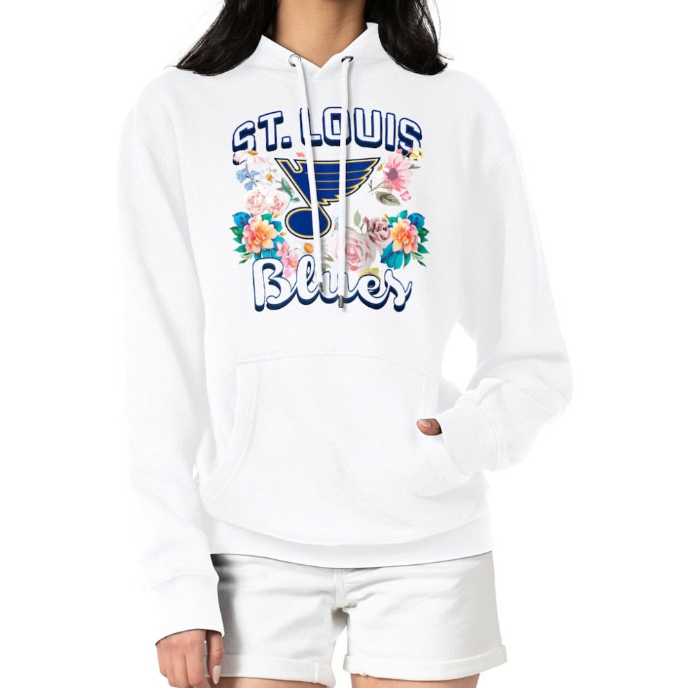 St. Louis Blues - G-III 4Her by Carl Banks Women's Flower Logo Pullover Hoodie White
