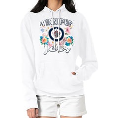 Winnipeg Jets - G-III 4Her by Carl Banks Women's Flower Logo Pullover Hoodie White