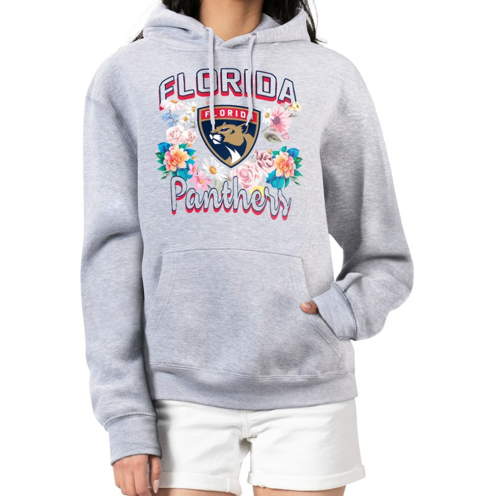 Florida Panthers - G-III 4Her by Carl Banks Women's Flower Logo Pullover Hoodie Heather Gray