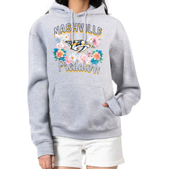 Nashville Predators - G-III 4Her by Carl Banks Women's Flower Logo Pullover Hoodie Heather Gray