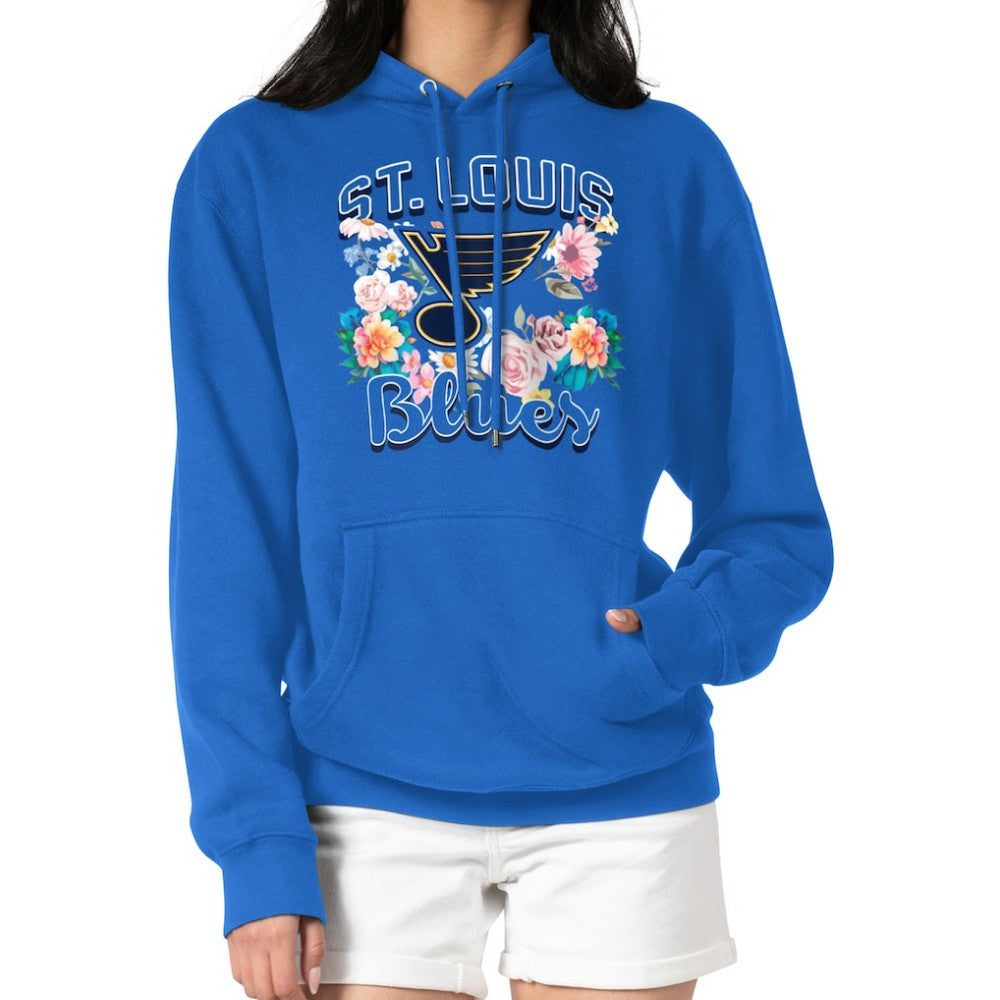 St. Louis Blues - G-III 4Her by Carl Banks Women's Flower Logo Pullover Hoodie Blue