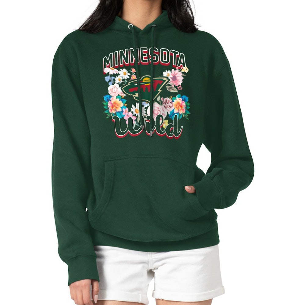 Minnesota Wild - G-III 4Her by Carl Banks Women's Flower Logo Pullover Hoodie Green