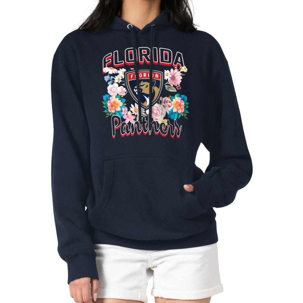 Florida Panthers - G-III 4Her by Carl Banks Women's Flower Logo Pullover Hoodie Navy