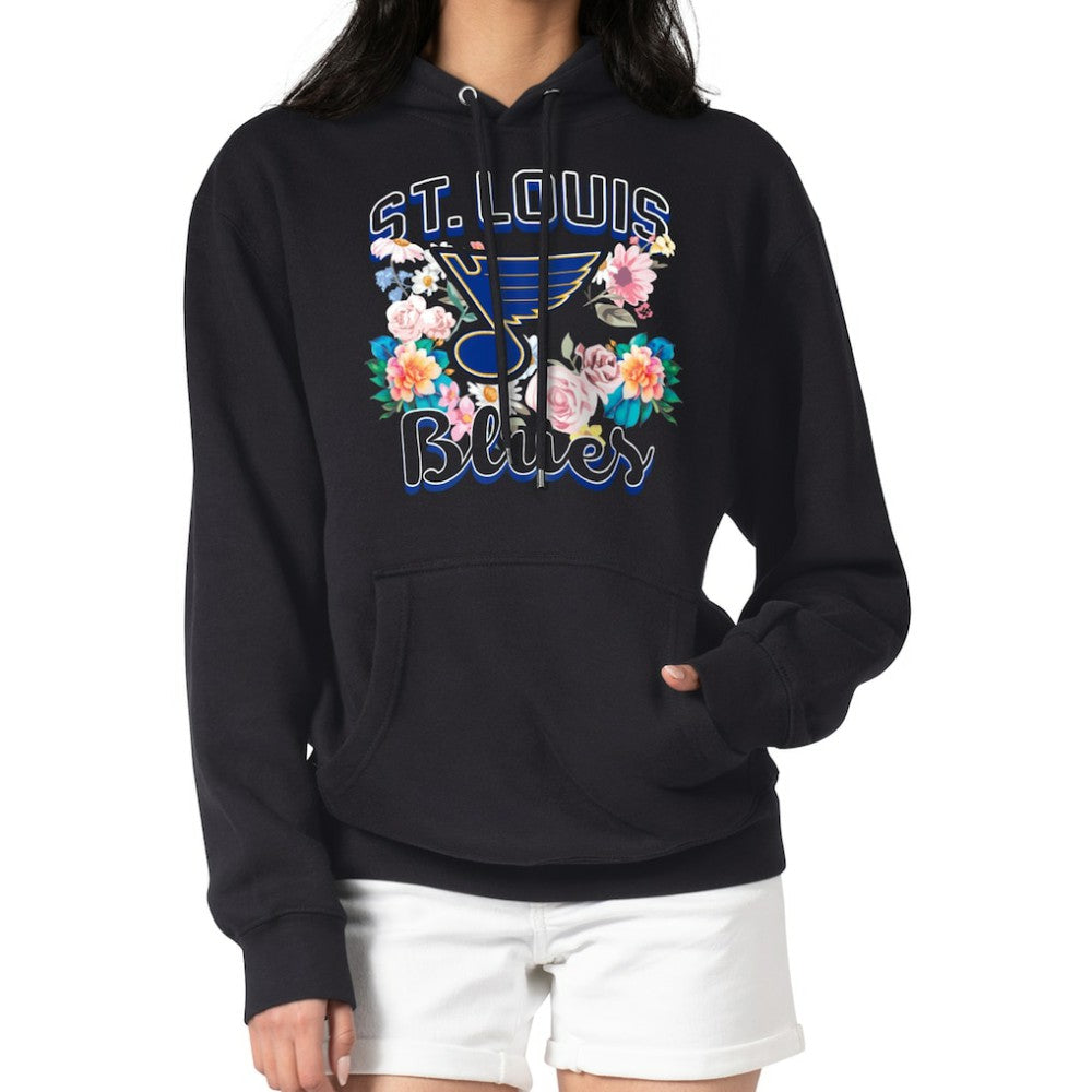 St. Louis Blues - G-III 4Her by Carl Banks Women's Flower Logo Pullover Hoodie Black