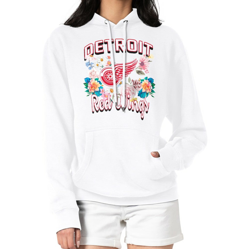 Detroit Red Wings - G-III 4Her by Carl Banks Women's Flower Logo Pullover Hoodie White