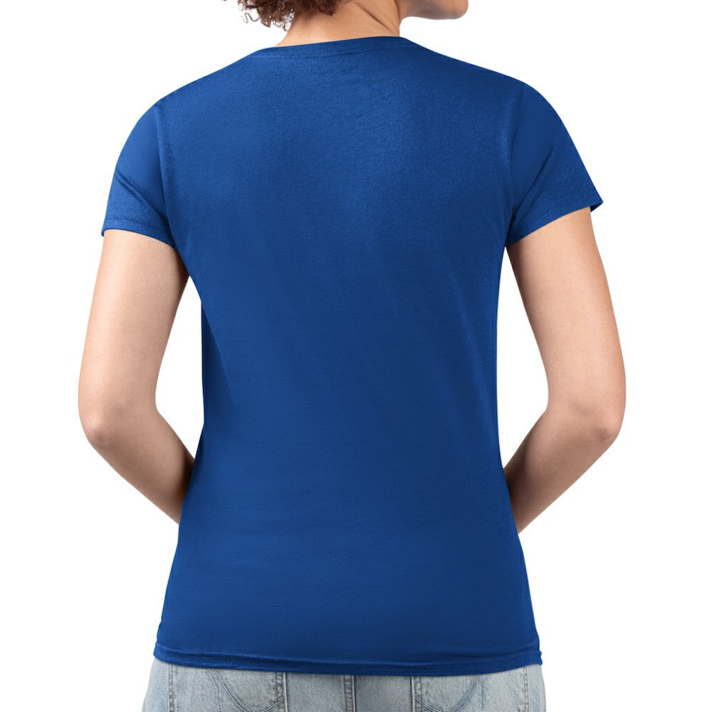 St. Louis Blues - G-III 4Her by Carl Banks Women's Super-Slim Fit Lightweight Flower Logo V-Neck T-Shirt Blue