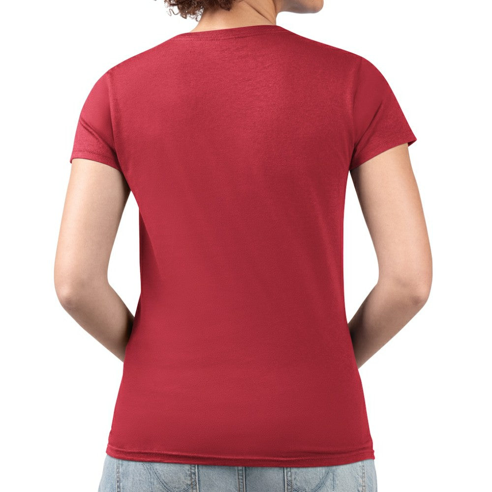 Carolina Hurricanes - G-III 4Her by Carl Banks Women's Super-Slim Fit Lightweight Flower Logo V-Neck T-Shirt Red