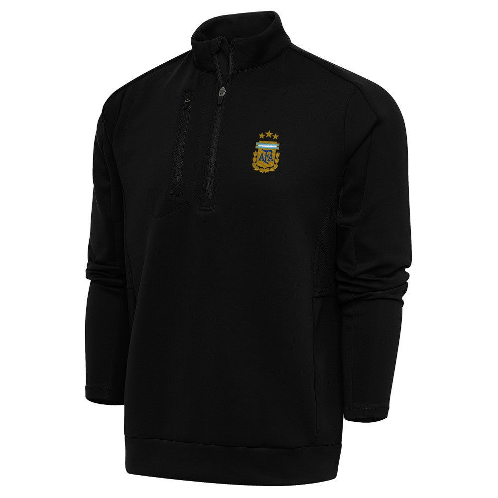 Argentina National Team Antigua Generation Quarter-Zip Pullover Top - Black