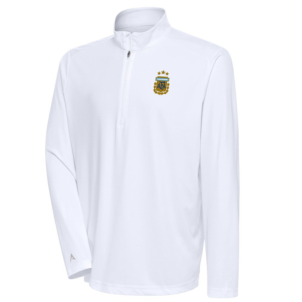 Argentina National Team Antigua Tribute Quarter-Zip Pullover Top - White