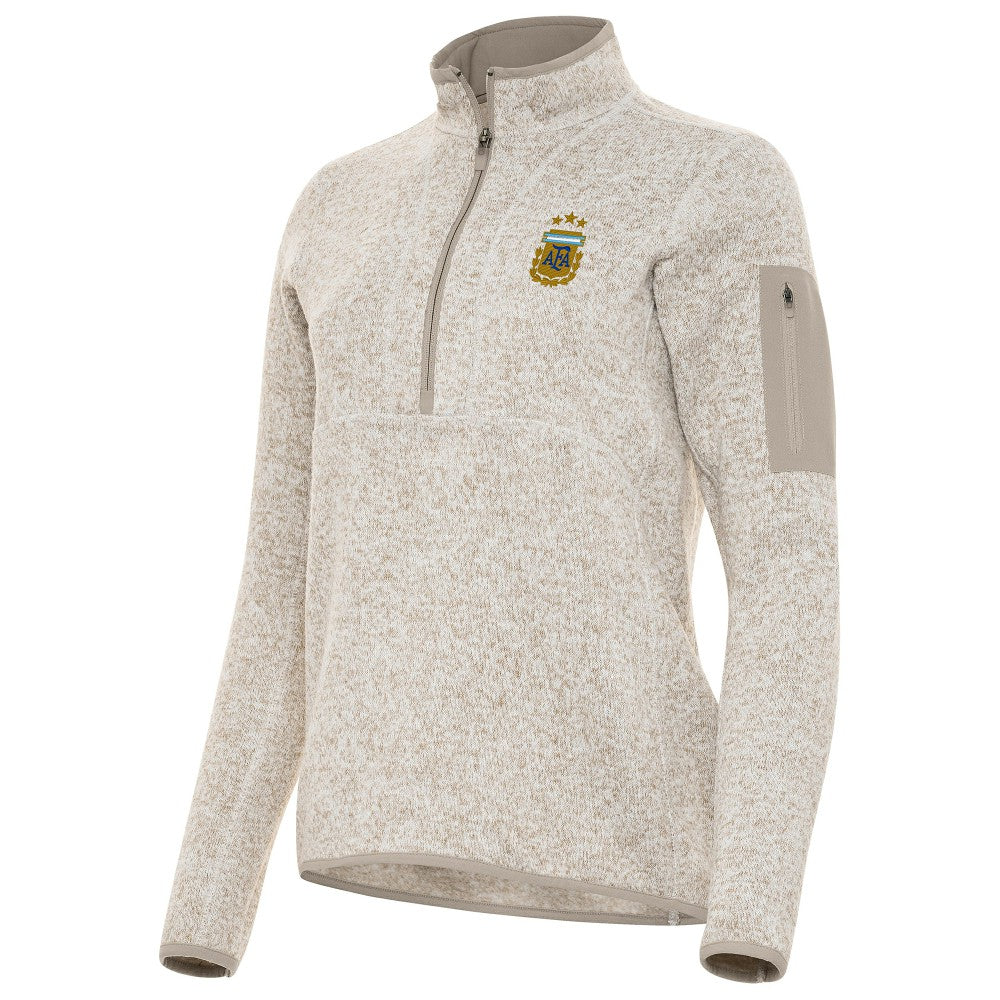 Argentina National Team Antigua Women's Fortune Half-Zip Pullover Jacket - Cream