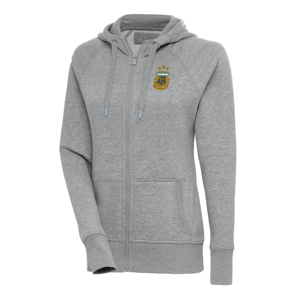 Argentina National Team Antigua Women's Victory Full-Zip Hoodie - Heather Gray