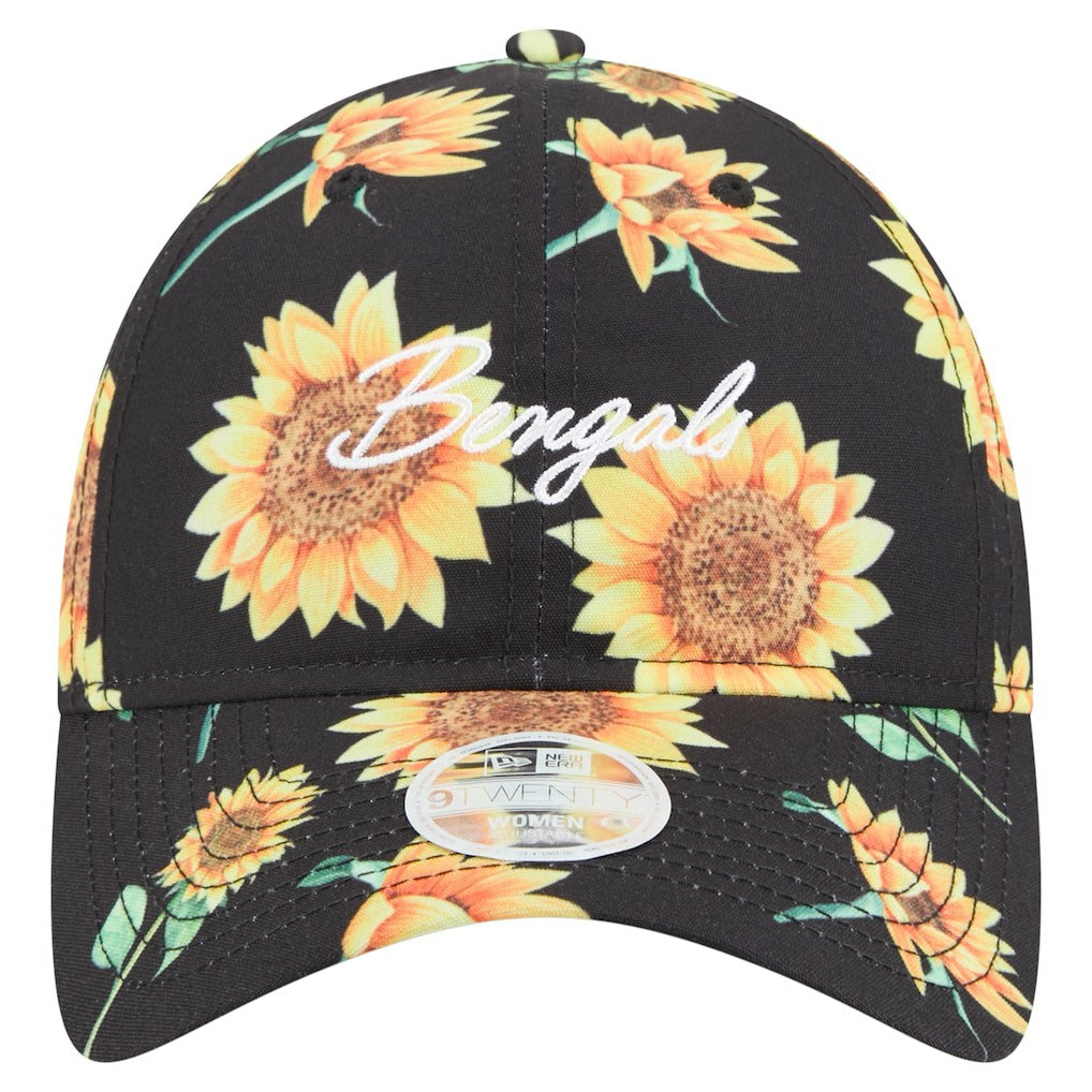 Cincinnati Bengals New Era Women's Adventure Sunflower 9TWENTY Adjustable Hat Black - NFL