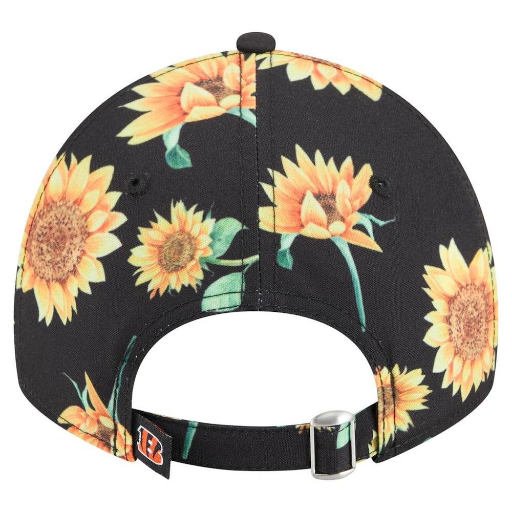 Cincinnati Bengals New Era Women's Adventure Sunflower 9TWENTY Adjustable Hat Black - NFL