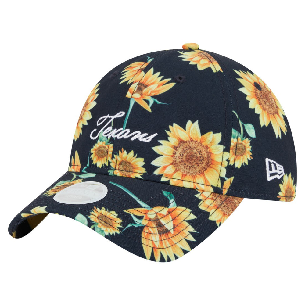 Houston Texans New Era Women's Adventure Sunflower 9TWENTY Adjustable Hat Navy - NFL