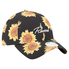 Baltimore Ravens New Era Women's Adventure Sunflower 9TWENTY Adjustable Hat Black - NFL