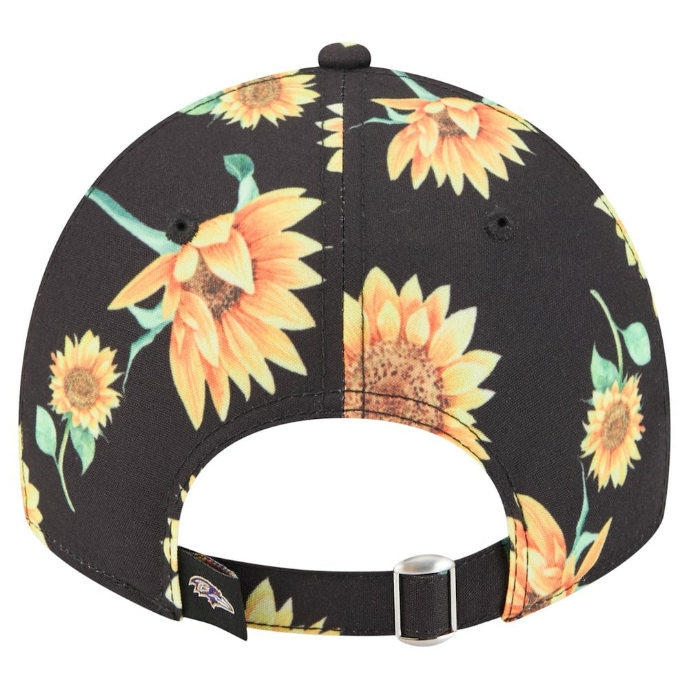 Baltimore Ravens New Era Women's Adventure Sunflower 9TWENTY Adjustable Hat Black - NFL