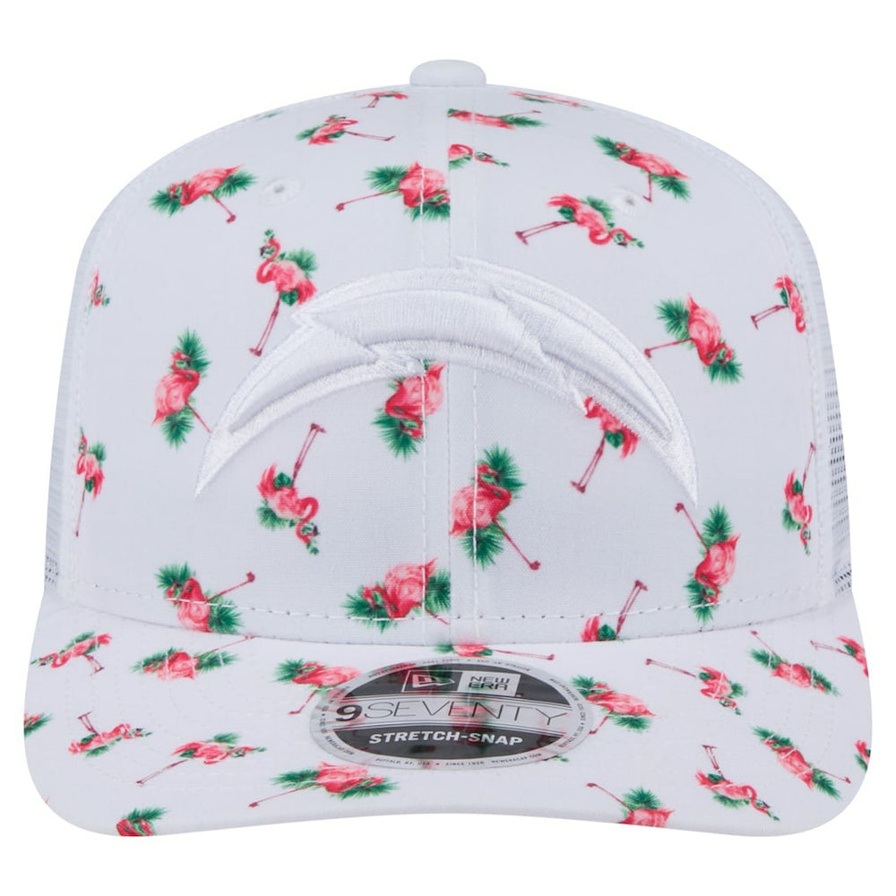 Los Angeles Chargers New Era Adventure Flamingo Pattern 9SEVENTY Stretch-Snap Hat White - NFL