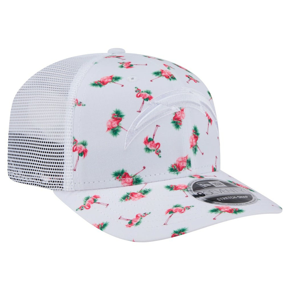 Los Angeles Chargers New Era Adventure Flamingo Pattern 9SEVENTY Stretch-Snap Hat White - NFL