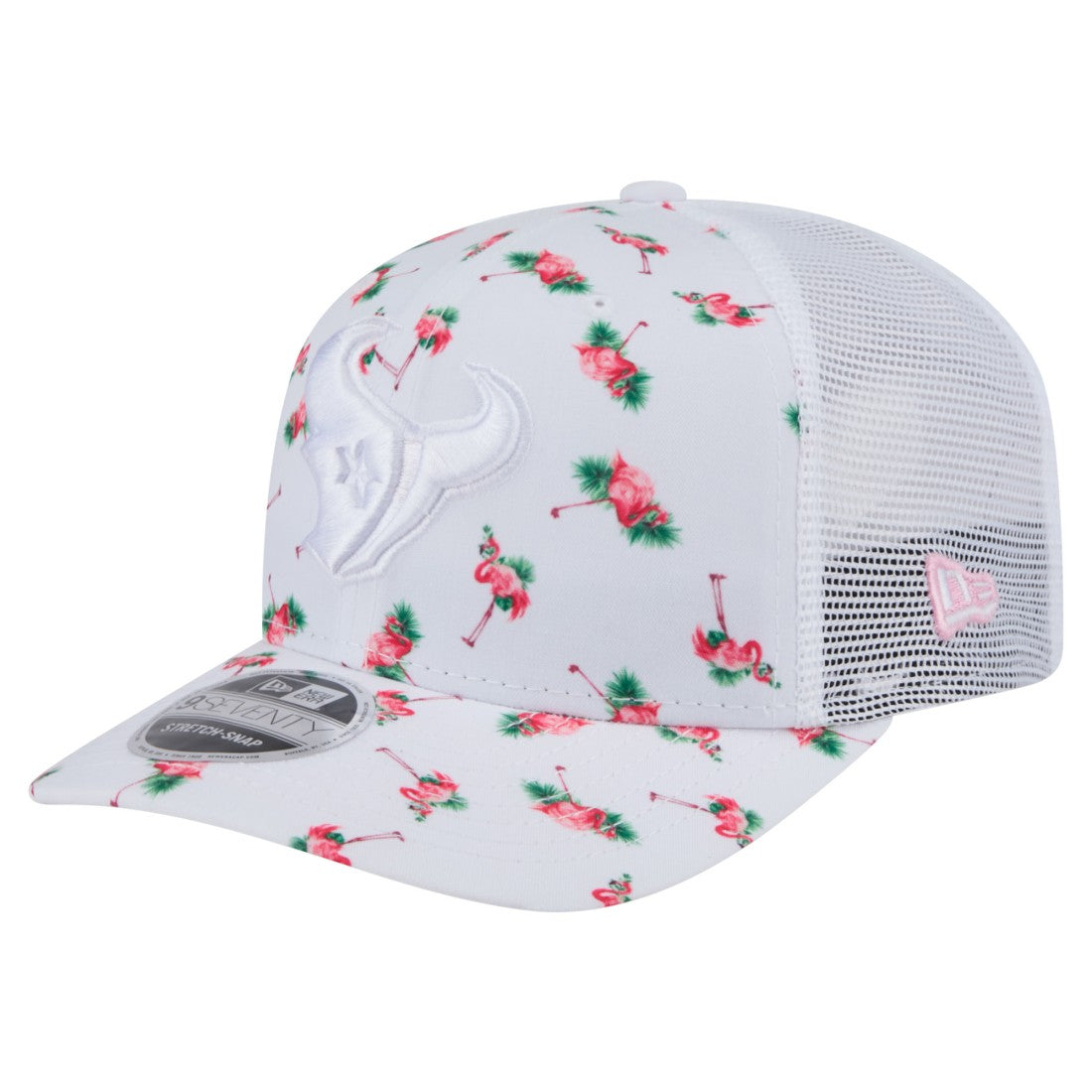 Houston Texans New Era Adventure Flamingo Pattern 9SEVENTY Stretch-Snap Hat White - NFL