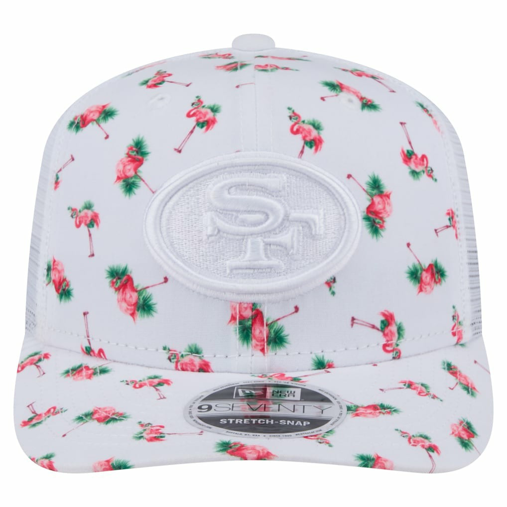 San Francisco 49ers New Era Adventure Flamingo Pattern 9SEVENTY Stretch-Snap Hat White - NFL