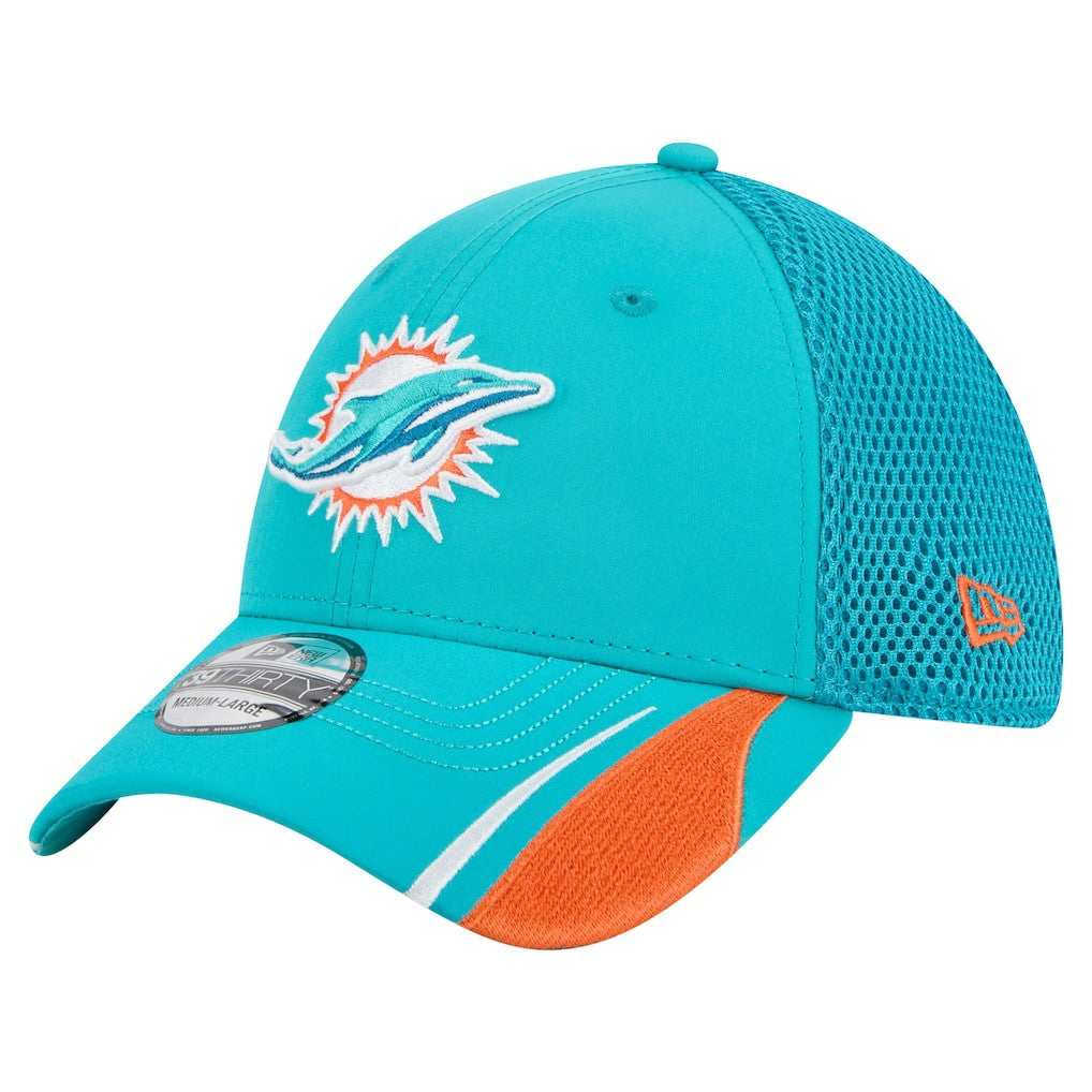 Miami Dolphins New Era Game Day Linear 39THIRTY Flex Hat Aqua - NFL